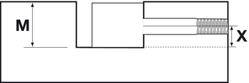 Arbeitsplattenverbinder | Bohrabstand: 33 – 44 mm | Bolzenlänge: 81 mm