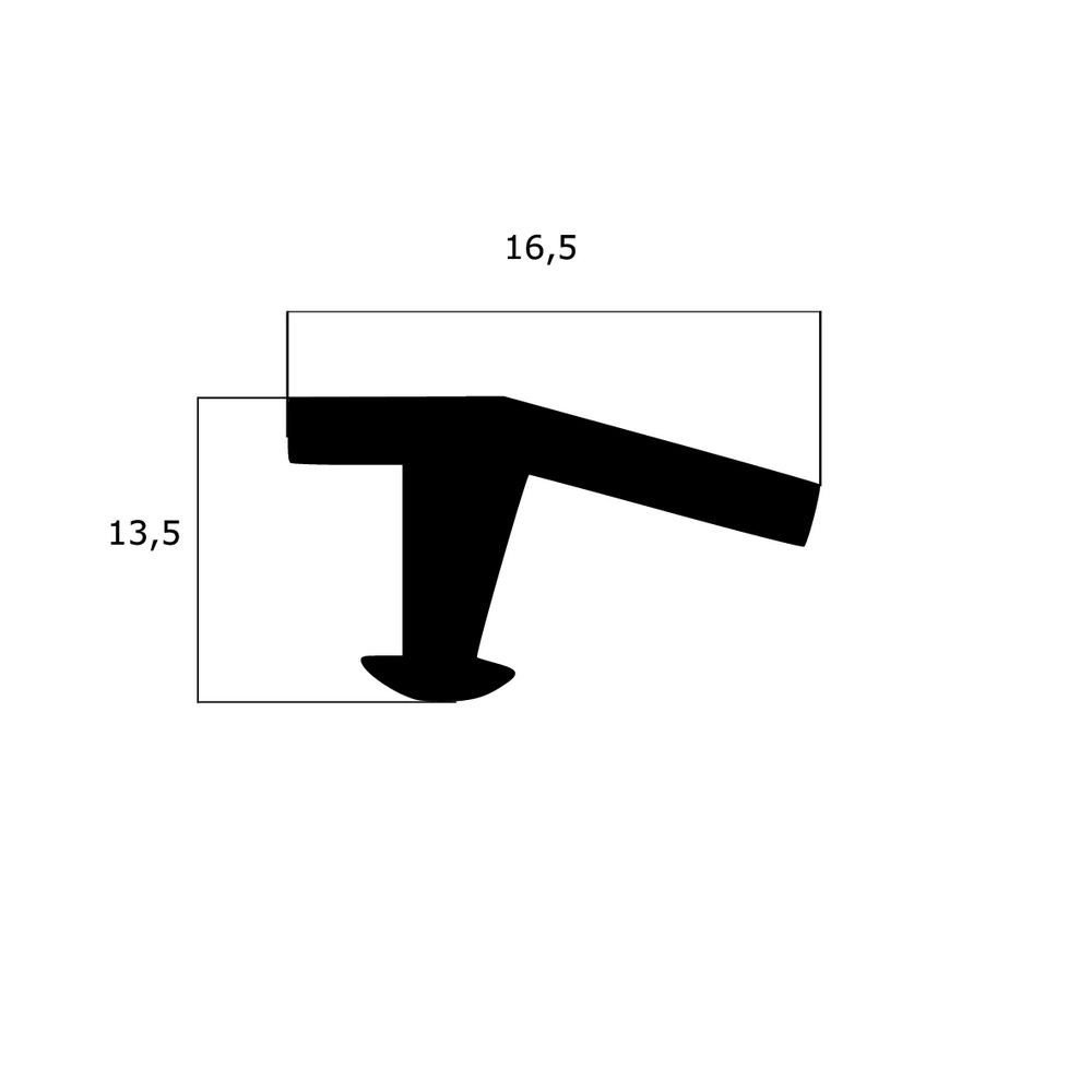 Türrahmen Dichtung - Holzzargendichtung für Haustüren | 12 mm Falzbreite | Farbe: schwarz