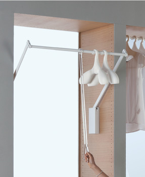 Wohnraumlösungen - Garderobenlift für Schränke | Ausführung: mit integrierter Dämpfung | Breite: 560 - 950 mm