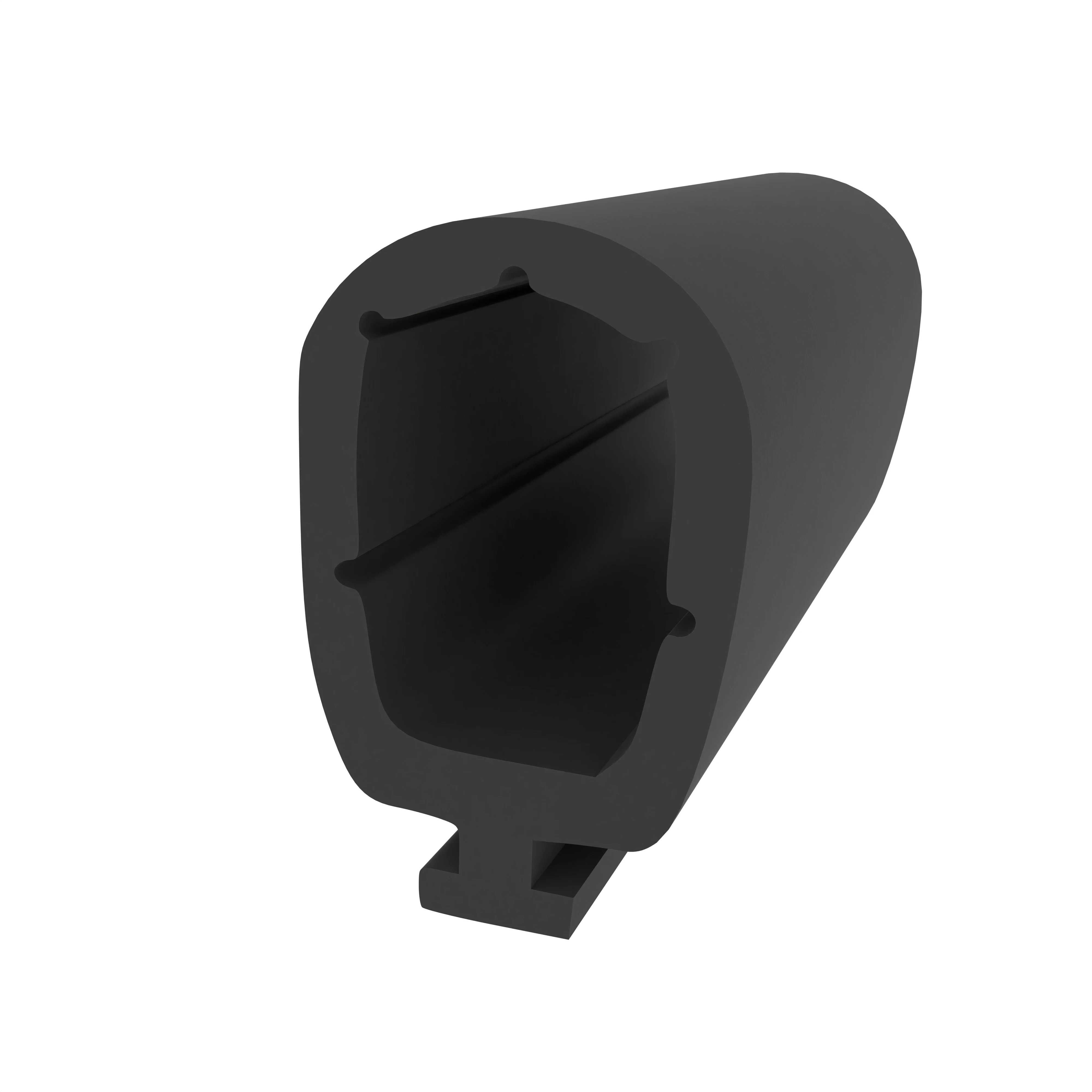 Anschlagdichtung mit Schlauch für Wetterschenkel | 1160 mm Länge | Farbe: schwarz  Anschlagdichtung mit Schlauch für Wetterschenkel | 1160 mm Länge | Farbe: schwarz