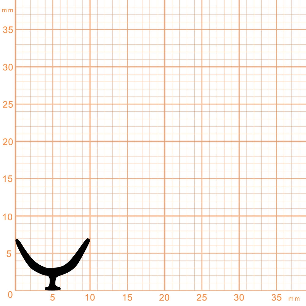 Lippendichtungen - Anschlagdichtung mit Lippe und profiliertem Fuß | 7 mm Höhe | Farbe: weiß