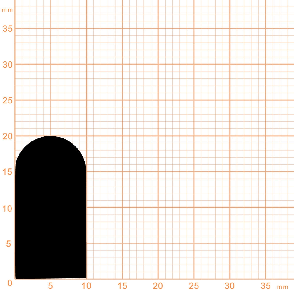 Türrahmen Dichtung - Stahlzargendichtung für Stahltüren | 20 mm Höhe | Farbe: schwarz