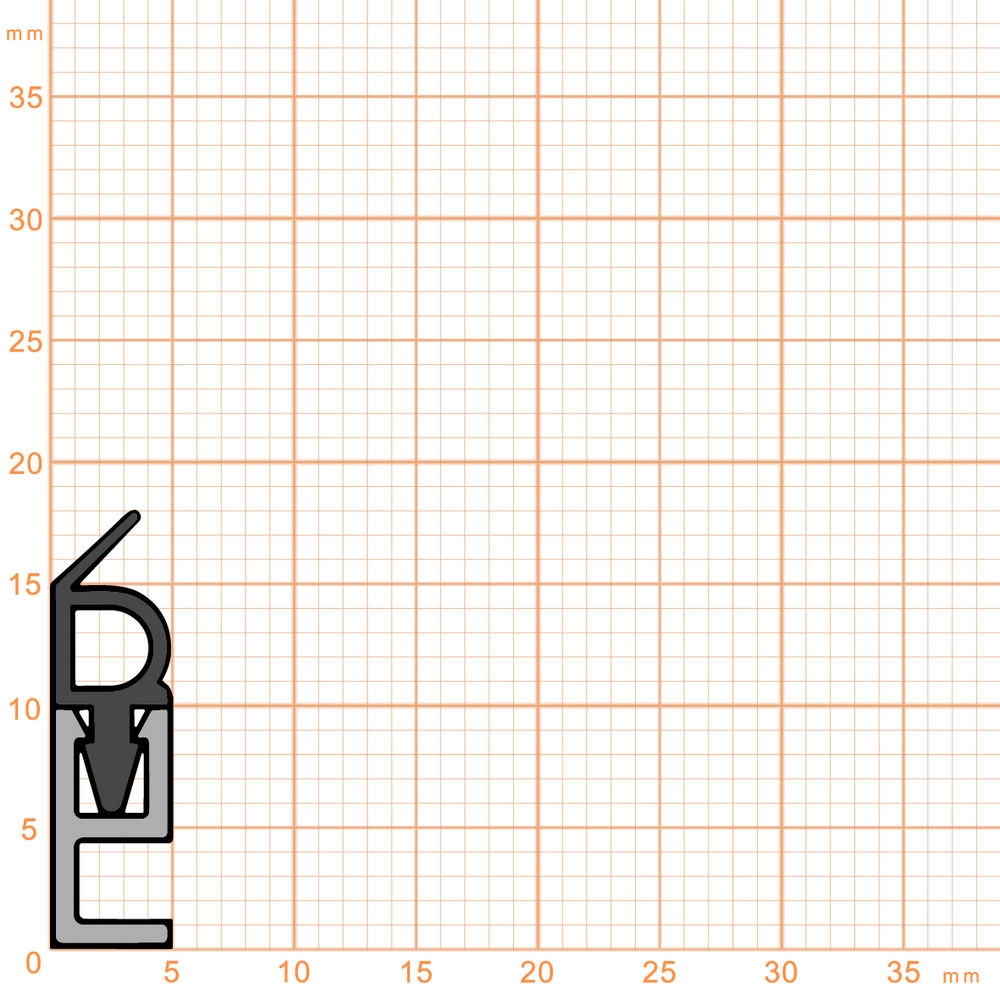 Anpressdichtungen - Befestigungsschiene mit Anpressdichtung | 2000 mm Länge | Farbe: braun