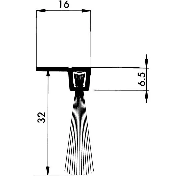 Bürstendichtungen - Bürstendichtung für Türen | Bürstenhöhe: 26 mm | Farbe: Alu-werkblank
