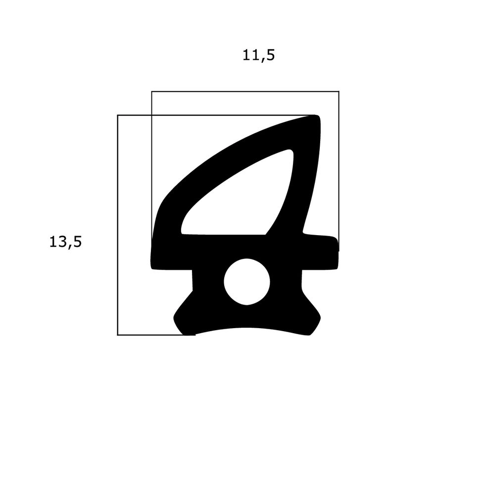 Mitteldichtungen - Mitteldichtung für Metall- und Alufenster | 13,5 mm Höhe | Farbe: schwarz