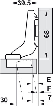 Scharniere - Topfplatte für Blum Clip Top Blumotion | Modell: 71B3790 | Anschlag: Innenanschlag