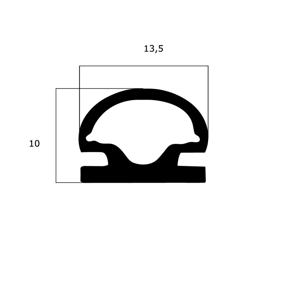 Lippendichtungen - Anschlagdichtung mit Schlauch | 10 mm Höhe | Farbe: schwarz 