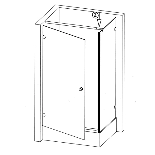 Senkrecht - Dusch-Eckanschlagprofil | Glasstärke: 6 – 8 mm | Farbe: transparent