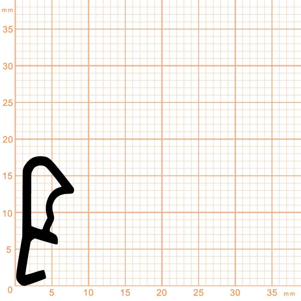 Flügelfalzdichtungen - Flügelfalzdichtung für Holzelemente | 11,1 mm Falzhöhe | Farbe: schwarz