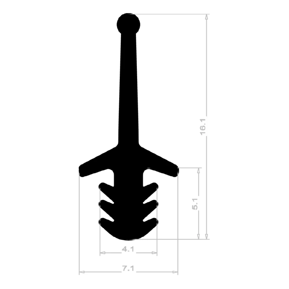 Anschlagdichtung für Holzfenster | 7 mm Breite | Farbe: schwarz