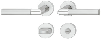 Türdrücker-Garnitur für WC/Badezimmer | Hoppe Lecce 1405/42KV/42KVS | Farbe: silber