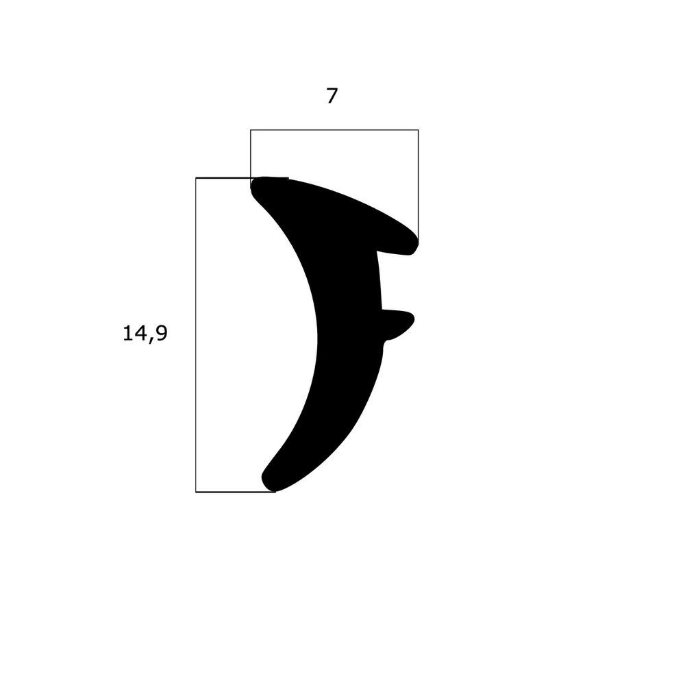 Verglasungsdichtungen - Verglasungsdichtung für Fenster | 14,9 mm Höhe | Farbe: schwarz