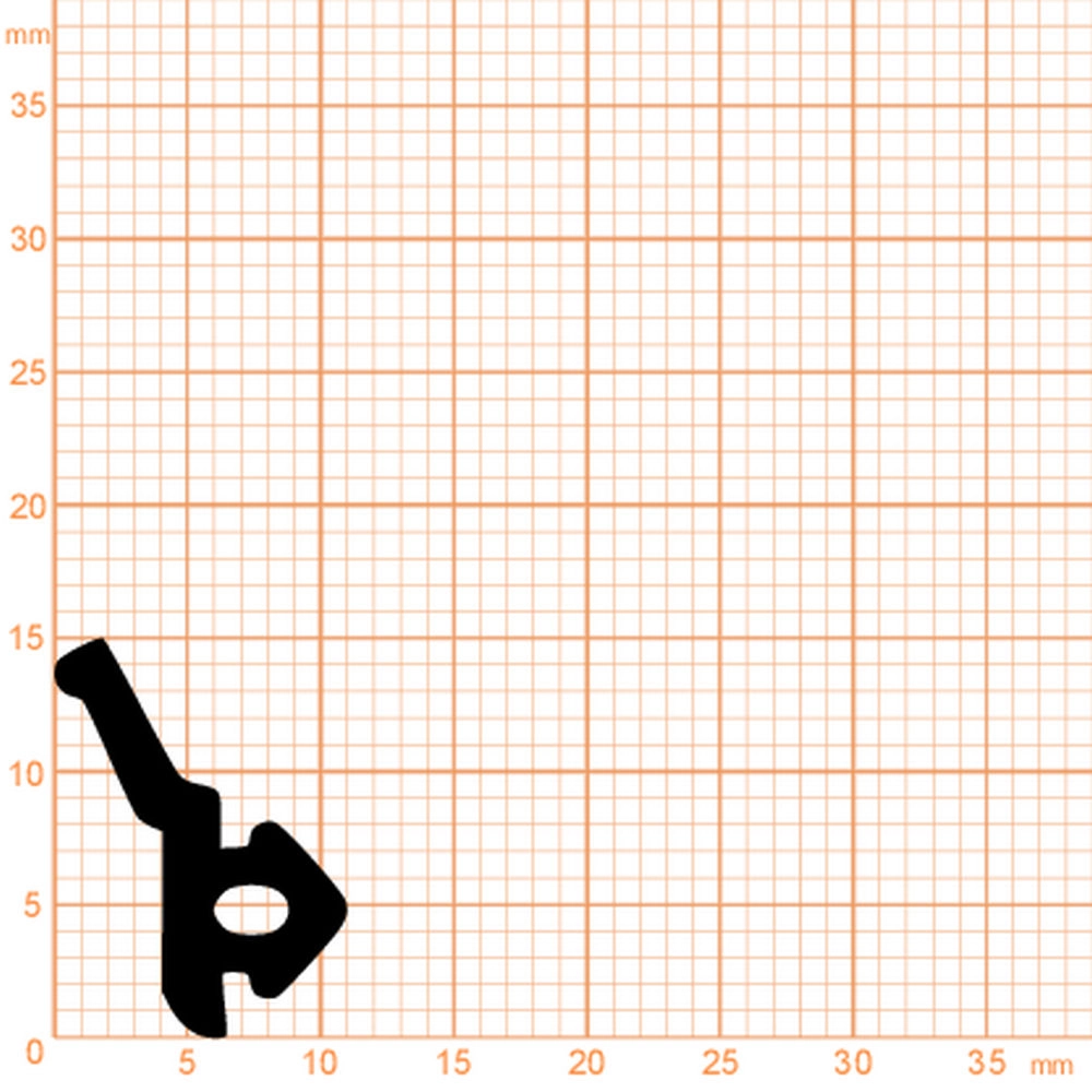Türrahmen Dichtung - Anschlagdichtung für Fenster mit seitlichem Anschlag | 15 mm Höhe | Farbe: schwarz