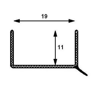 Sockel-Abdichtungsprofil | Breite: 19 mm | Farbe: transparent