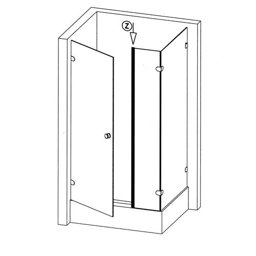 Senkrecht - Dusch-Frontanschlagprofil | 6 - 8 mm Glasstärke | Farbe: transparent