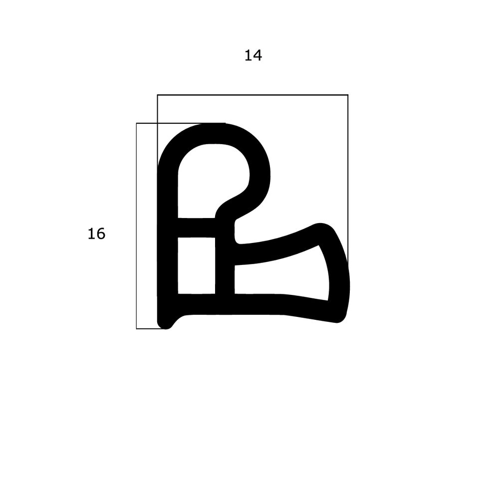 Türrahmen Dichtung - Stahlzargendichtung mit hinterschnittener Nut | 16 mm Höhe | Farbe: weiß