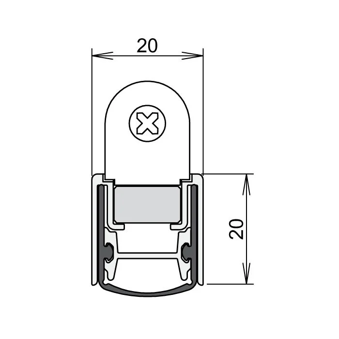 Absenkdichtungen - Schall-Ex Stadi L-20/20 WS Absenkdichtung von Athmer | Länge: 900 mm