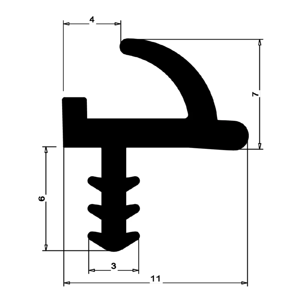 Holzzargendichtung für Haustüren | 12 mm Falzbreite | Farbe: braun
