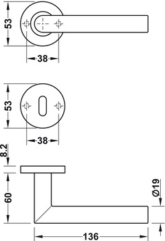Türdrücker - Türdrücker-Garnitur mit Buntbart | Modell: Startec LDH 2171 | Farbe: anthrazitgrau
