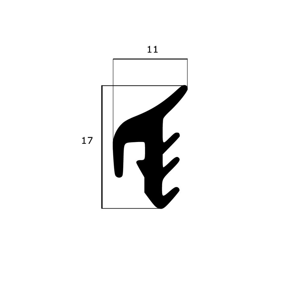 Verglasungsdichtungen - Verglasungsdichtung für Fenster | 11 mm Breite | Farbe: schwarz