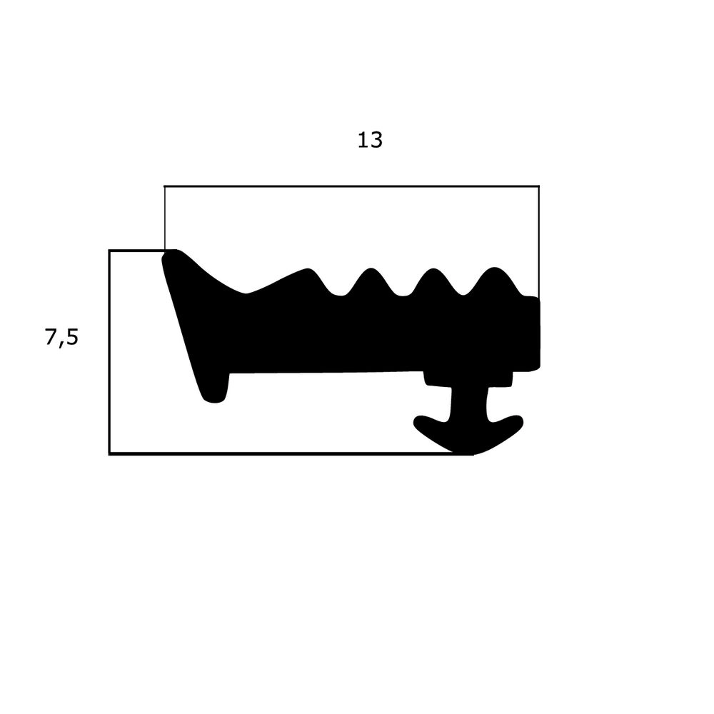 Verglasungsdichtungen - Verglasungsdichtung für Fenster | 13 mm Breite | Farbe: schwarz