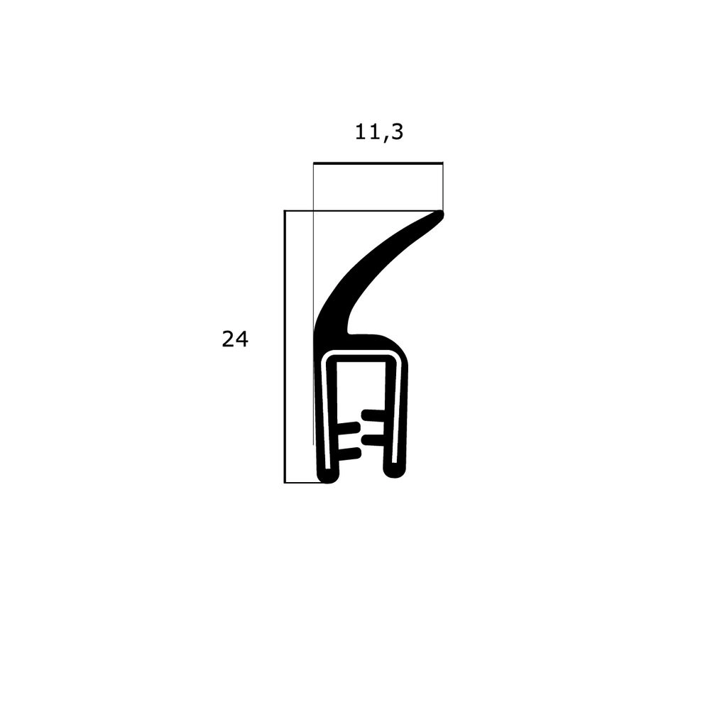 Kantenschutz Dichtprofile - Kantenschutzprofil | Klemmbereich: 1,5 - 2,5 mm | Farbe: schwarz