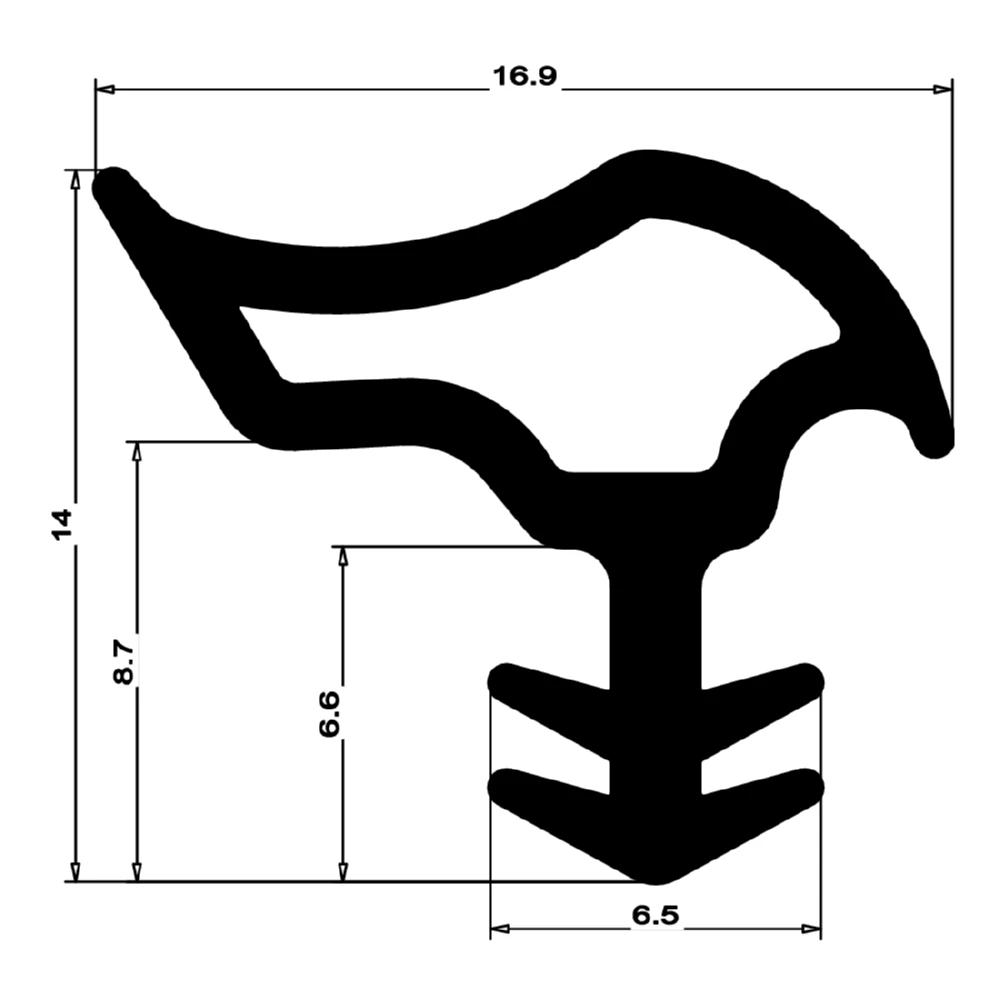 Stahlzargendichtung für Stahlprofile | 17,3 mm Breite | Farbe: grau