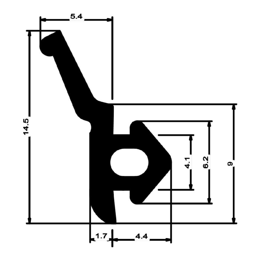 Anschlagdichtung für Fenster mit seitlichem Anschlag | 15 mm Höhe | Farbe: schwarz