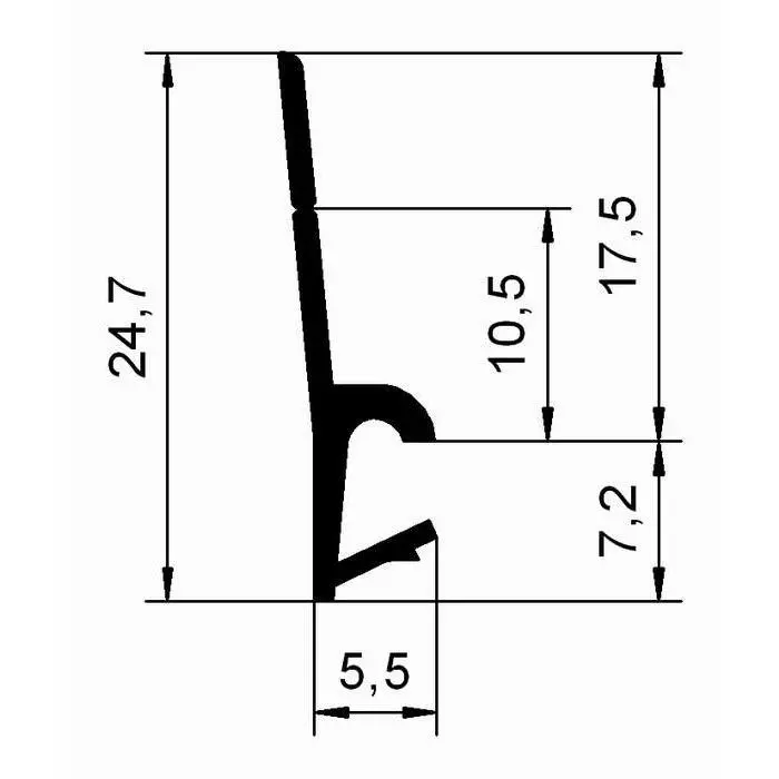 Stulpdichtung für Fenster und Türen | 24,1 mm Höhe | Farbe: braun