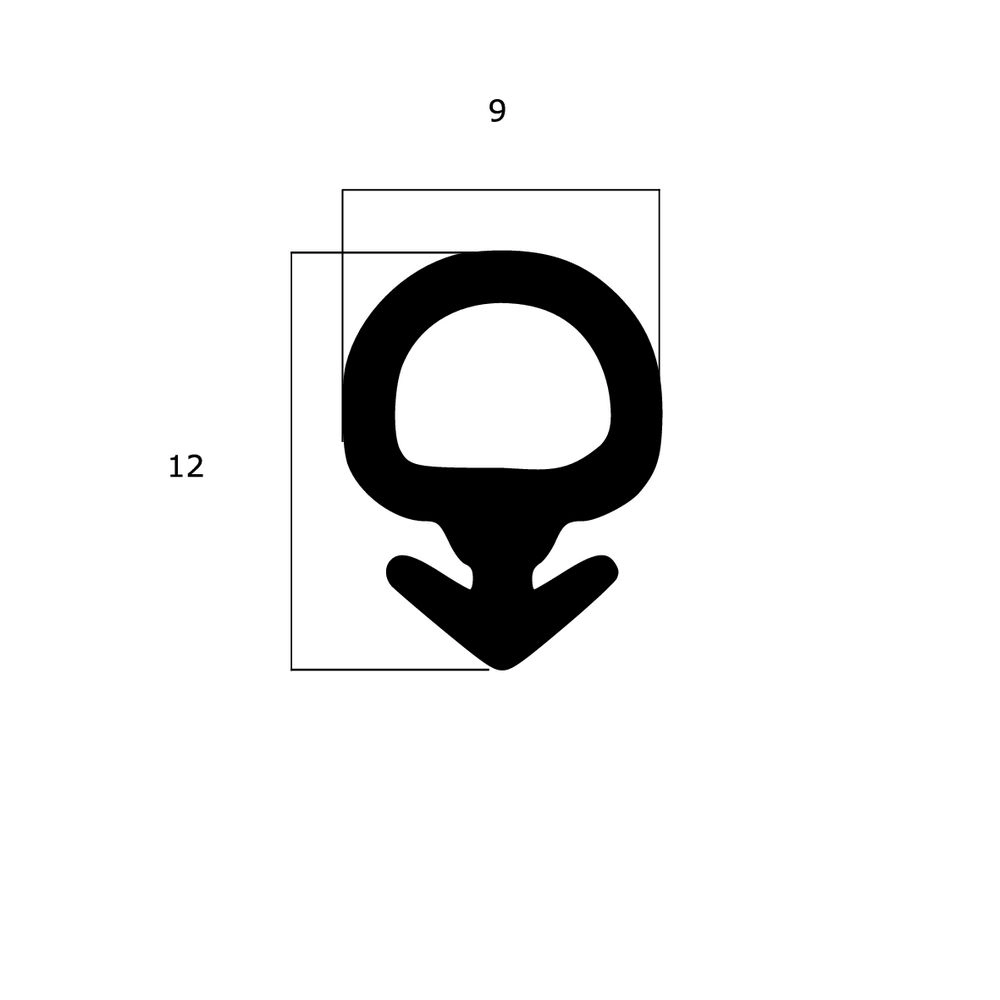 Schlauchdichtungen - Anschlagdichtung mit Schlauch | 12 mm Höhe | Farbe: schwarz 
