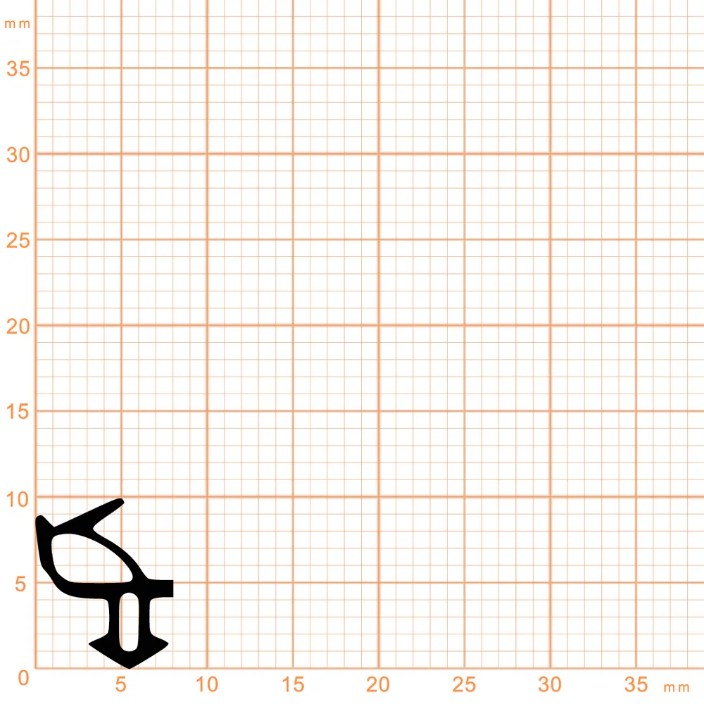 Lippendichtungen - Anschlagdichtung mit Schlauch | 10 mm Höhe | Farbe: grau