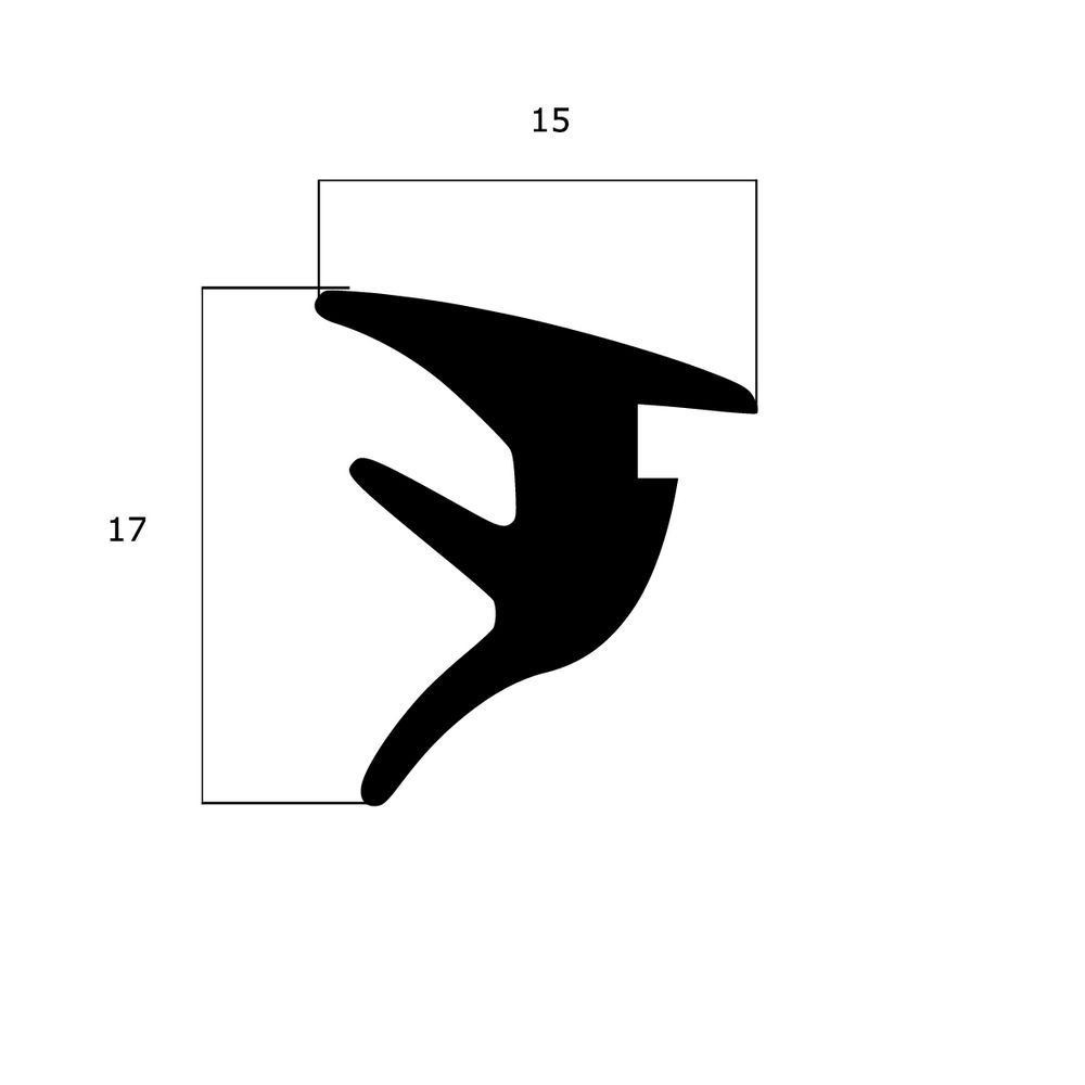 Verglasungsdichtungen - Verglasungsdichtung für Fenster und Türen | 15 mm Höhe | Farbe: schwarz