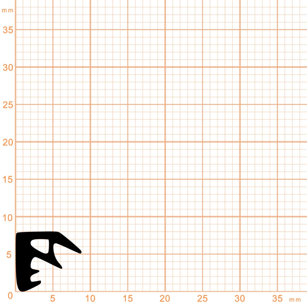 Überschlagdichtungen - Überschlagdichtung für Holzfenster | Höhe: 8 mm | Farbe: schwarz