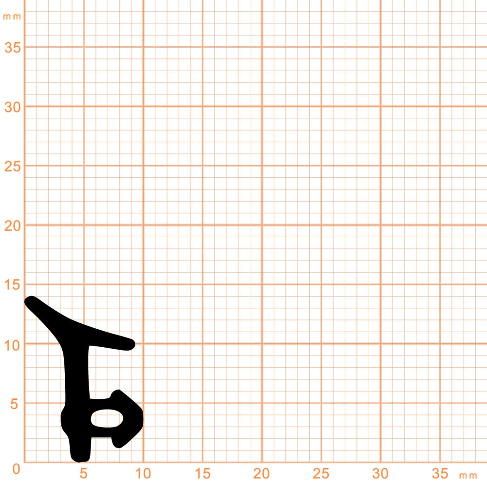 Türrahmen Dichtung - Anschlagdichtung für Fenstern mit seitlichem Anschlag | 14 mm Höhe | Farbe: weiß