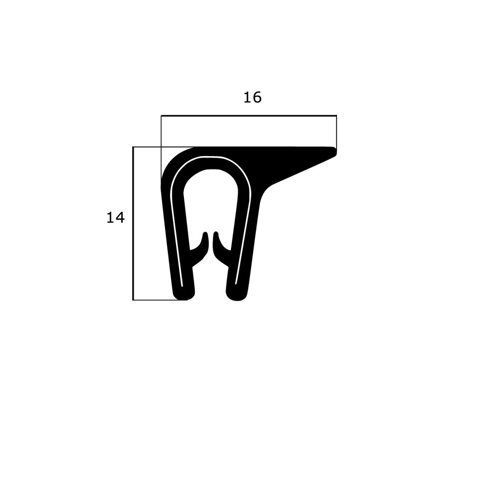 Kantenschutz Dichtprofile - Kantenschutzprofil | Klemmbereich: 1 – 3 mm | Farbe: schwarz