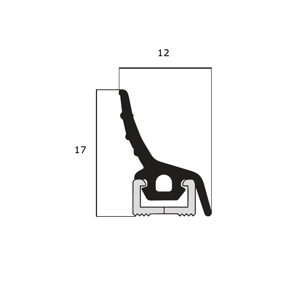 Anpressdichtungen - Anpressdichtung für Fenster- und Türrahmen | 17 mm Höhe | Farbe: schwarz