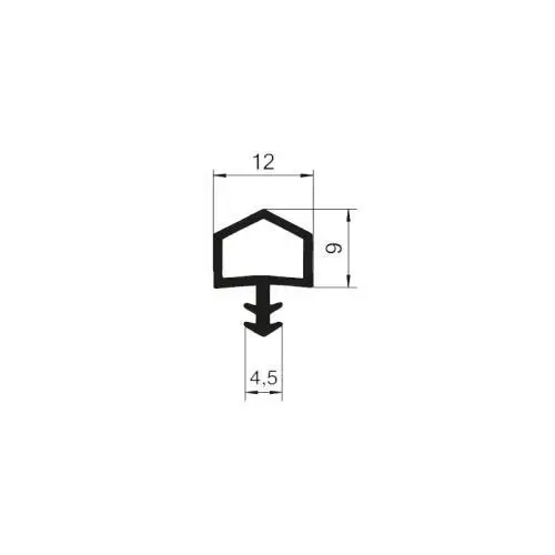 Holzzargendichtung für Holztüren | 16,5 mm Falzhöhe | Farbe: schwarz