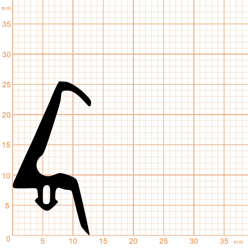 Mitteldichtungen - Mitteldichtung für Metall- und Alufenster | 25,5 mm Höhe | Farbe: schwarz