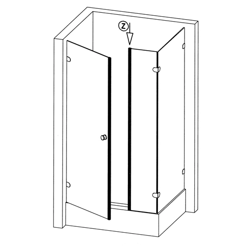 Senkrecht - Dusch-Magnetprofil 180 ° Winkel | 6 - 8 mm Glasstärke | Farbe: transparent