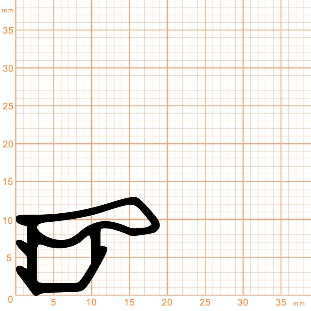 Türrahmen Dichtung - Stahlzargendichtung für Metalltüren | 13 mm Höhe | Farbe: schwarz