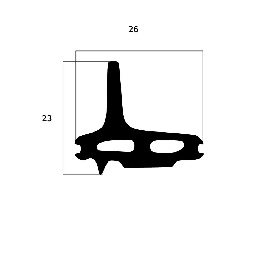 Mitteldichtungen - Mitteldichtung für Metall- und Alufenster | 23 mm Höhe | Farbe: schwarz
