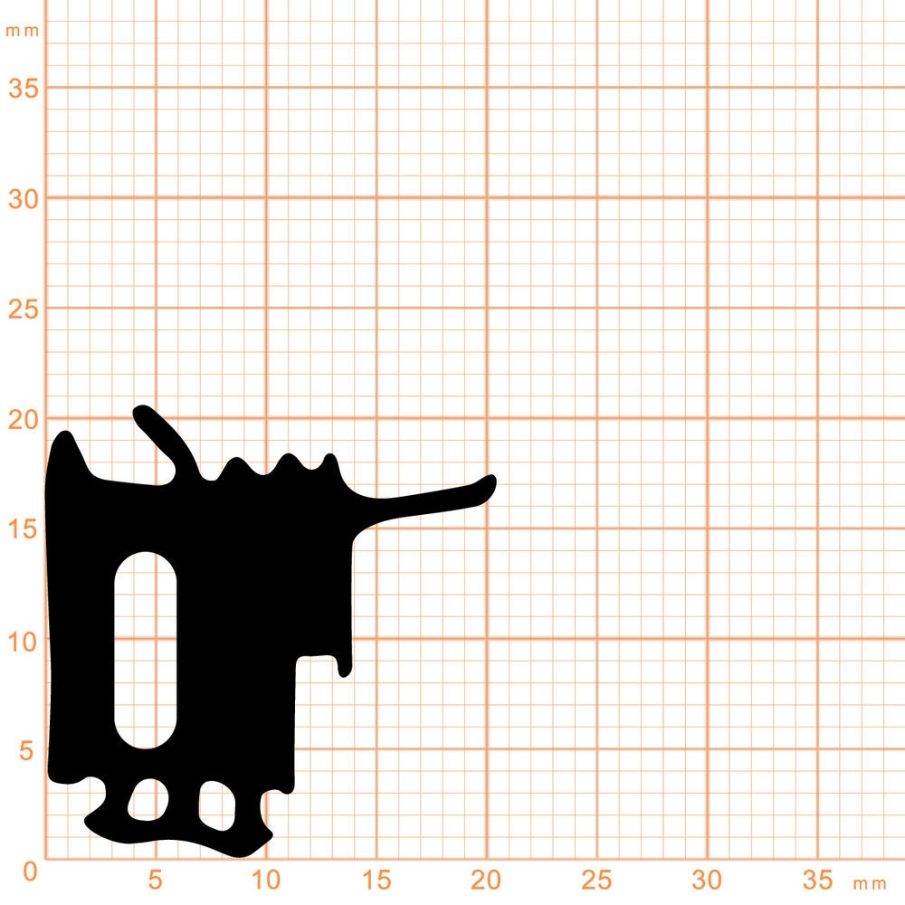Verglasungsdichtungen - Verglasungsdichtung für Heroal 1884500 Fenster | 20,5 mm Höhe | Farbe: schwarz