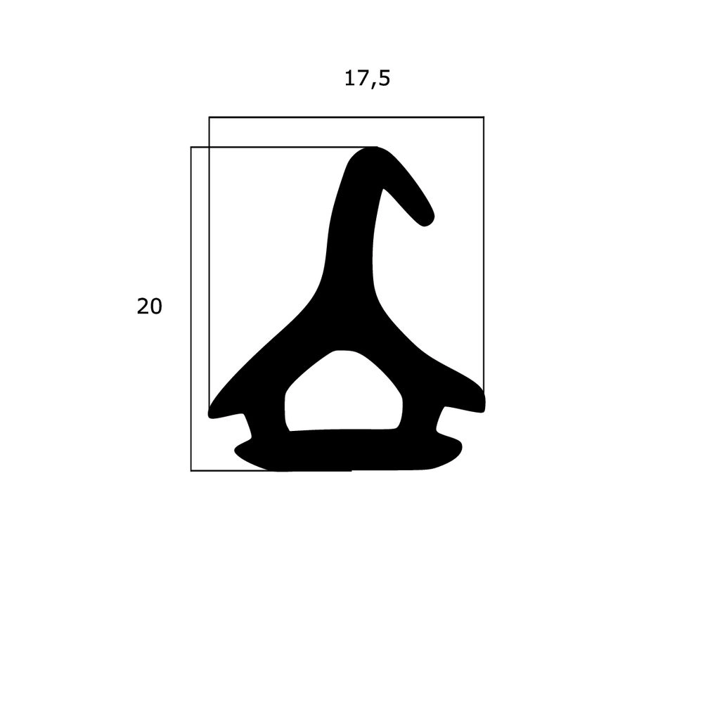 Mitteldichtungen - Mitteldichtung für Metall- und Alufenster | 20 mm Höhe | Farbe: schwarz