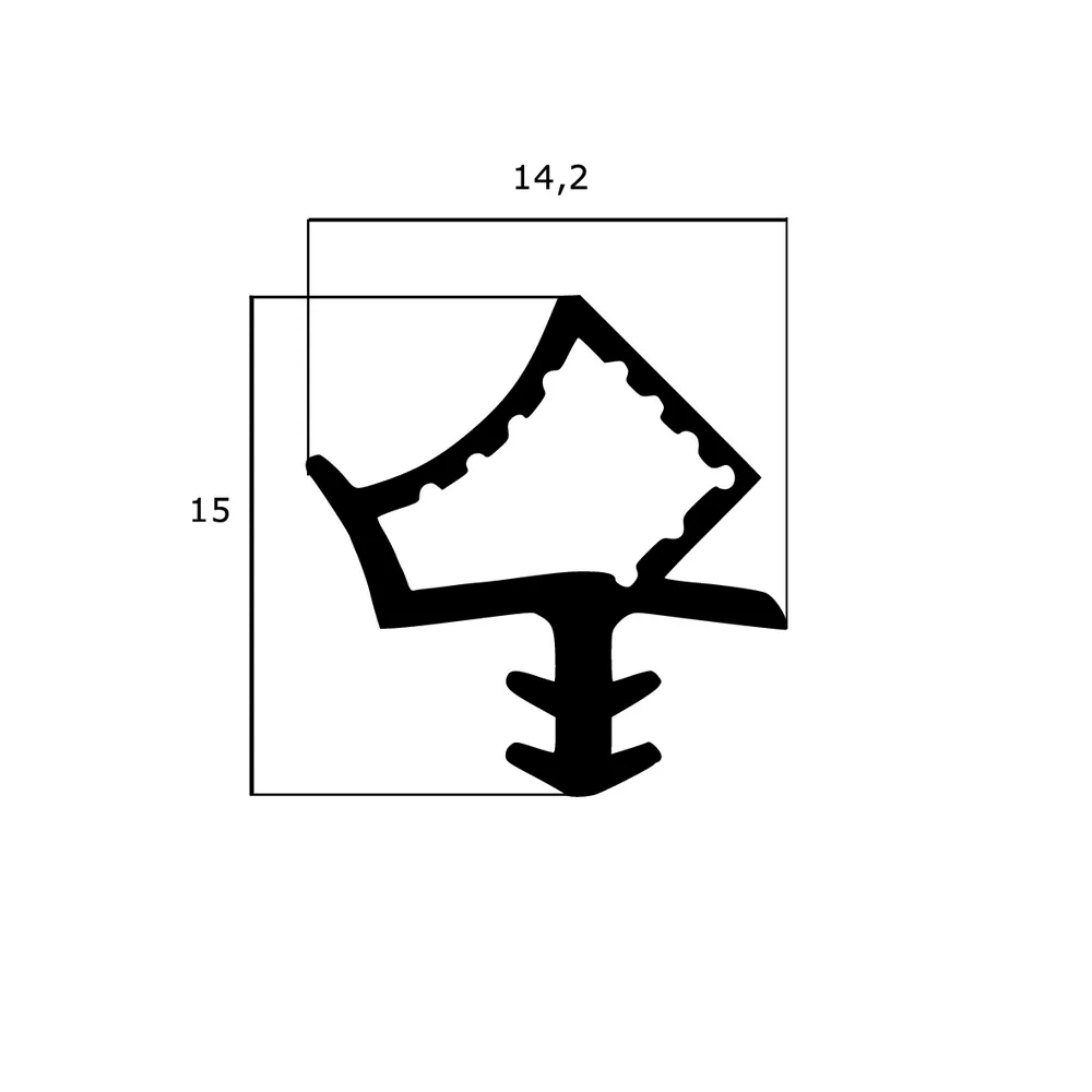 Türrahmen Dichtung - Holzzargendichtung für Holztüren | Falzbreite: 12 mm | Farbe: grau