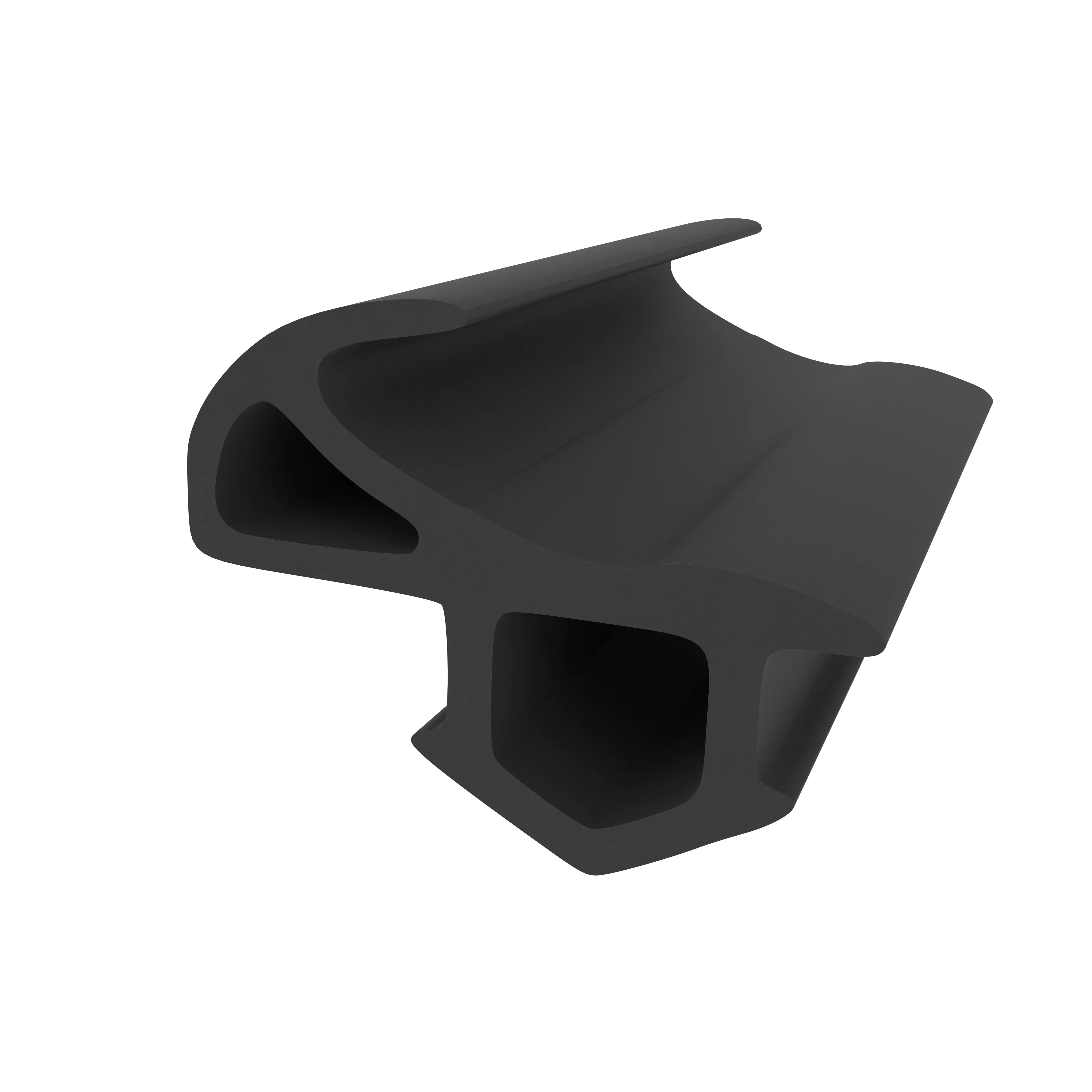 Anschlagdichtung mit Lippe und profiliertem Fuß | 10,5 mm Höhe | Farbe: schwarz 