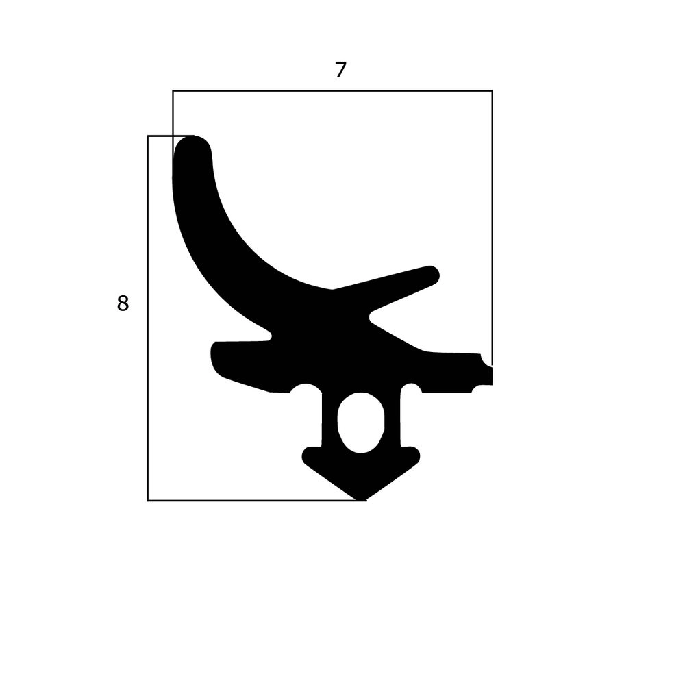 Lippendichtungen - Anschlagdichtung mit Lippe für Kömmerling | 8 mm Höhe | Farbe: weiß