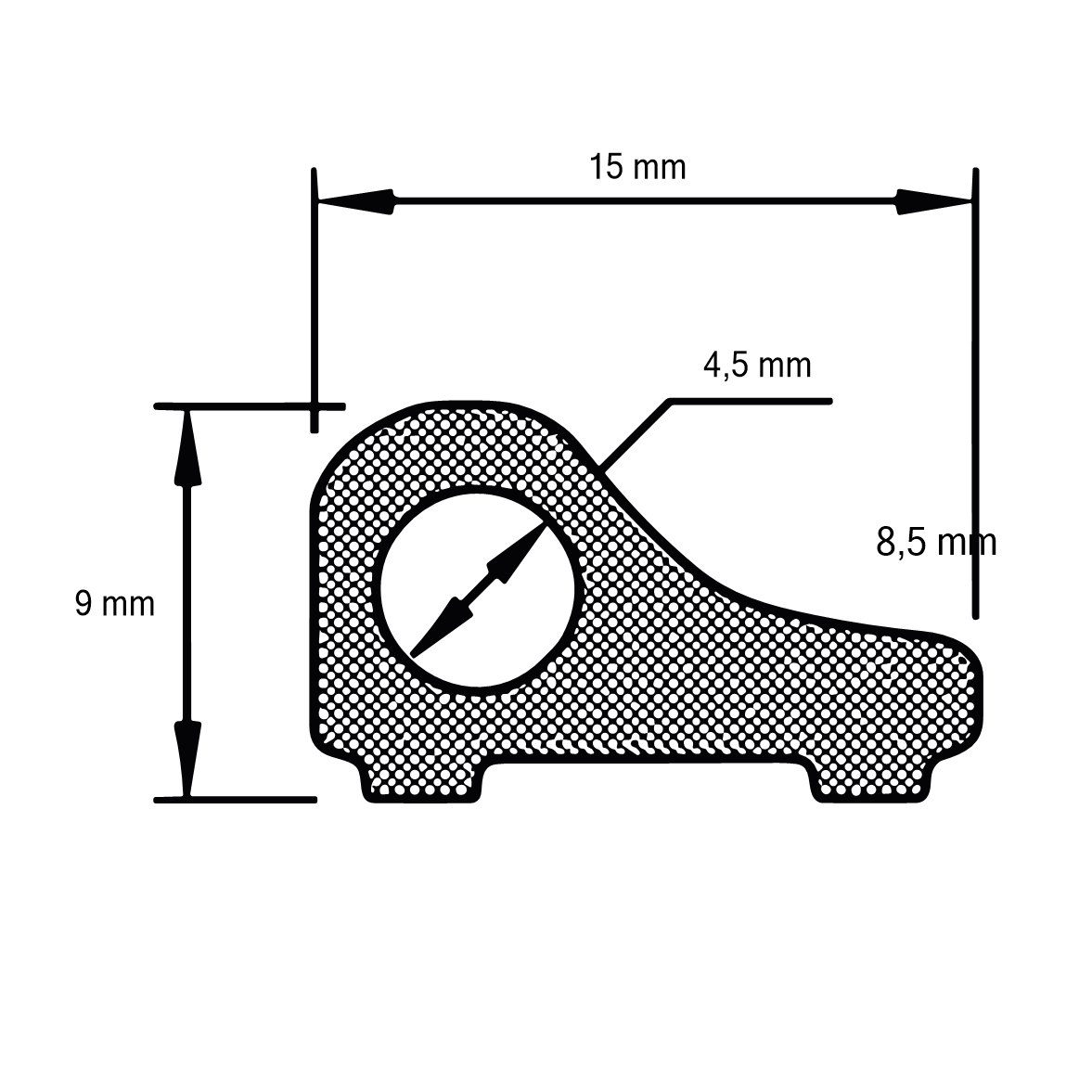 Schwallschutz Runddusche | Radius: 550 mm | Farbe: chrom