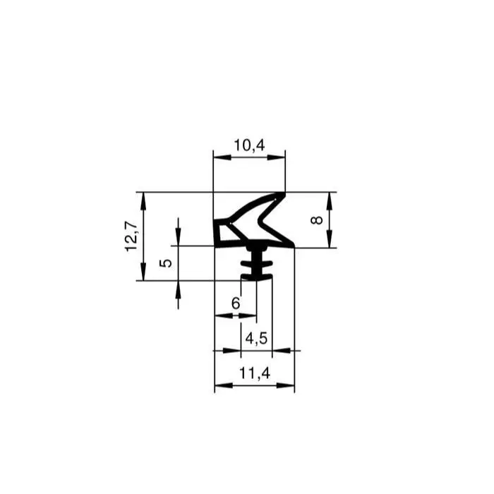 Holzzargendichtung für Haustüren | 12 mm Falzbreite | Farbe: schwarz