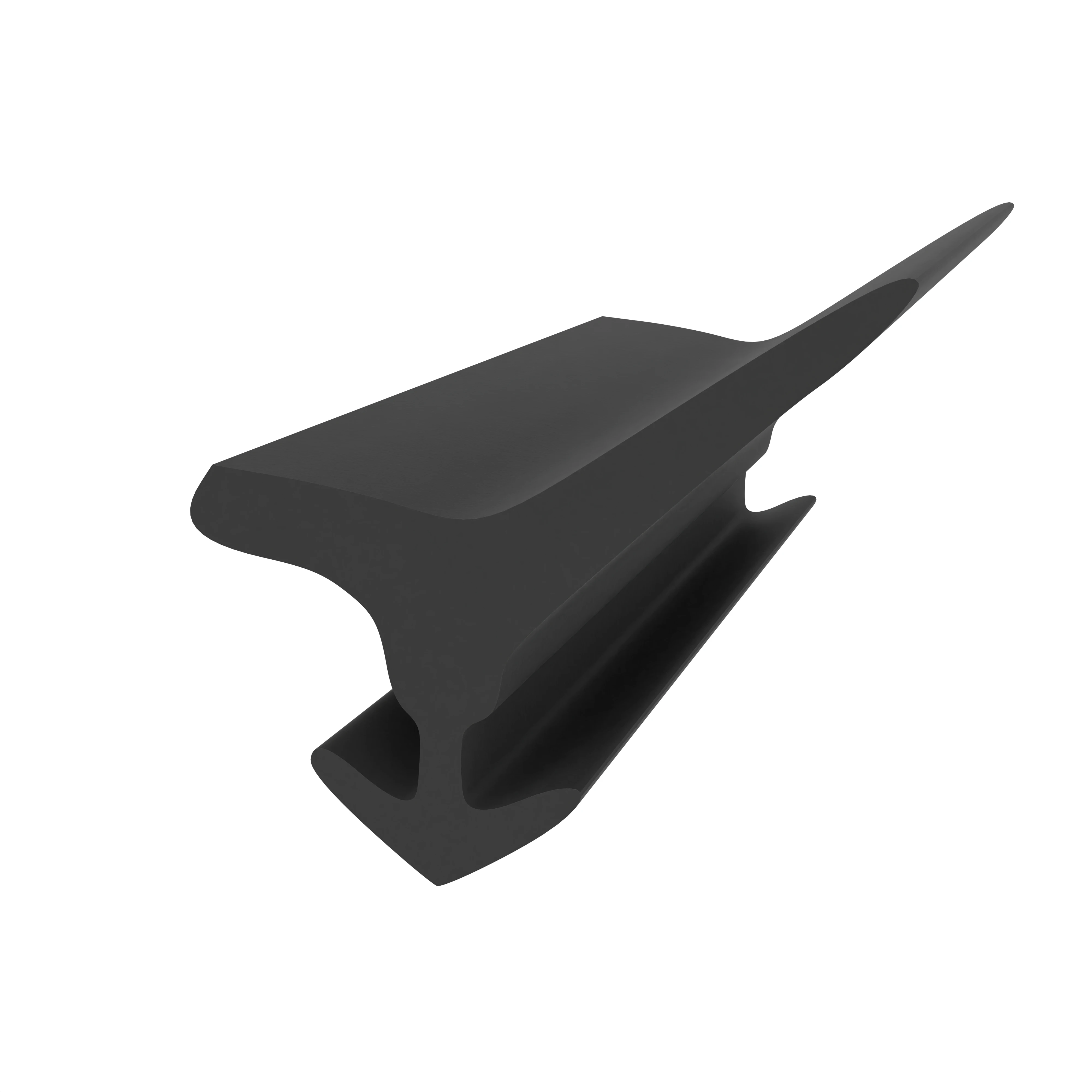 Lippendichtungen - Anschlagdichtung mit Lippe und profiliertem Fuß | 9 mm Höhe | Farbe: schwarz