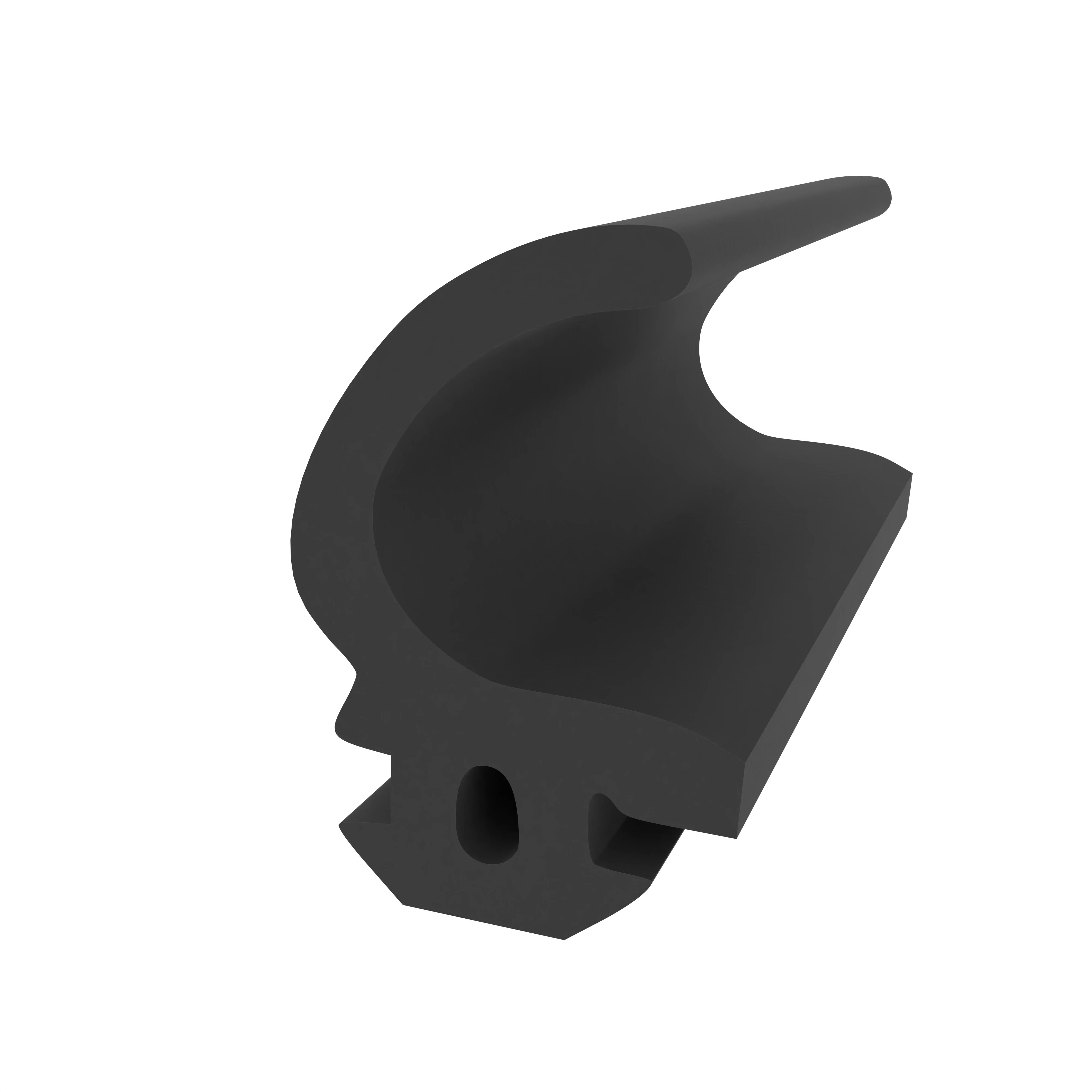 Lippendichtungen - Anschlagdichtung mit Lippe und profiliertem Fuß | 12 mm Höhe | Farbe: schwarz